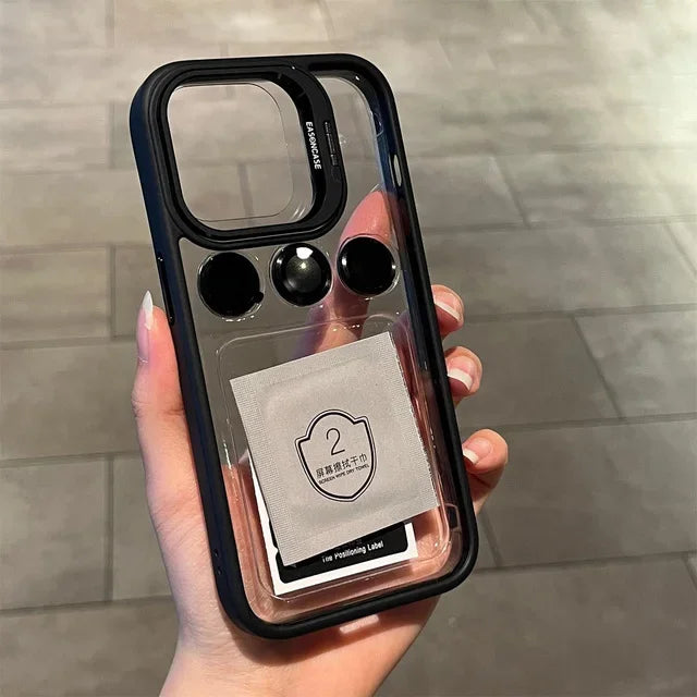 Camera Stand Cases with Lens Protection For iPhone 15 Pro Max (with Free Camera Lens)