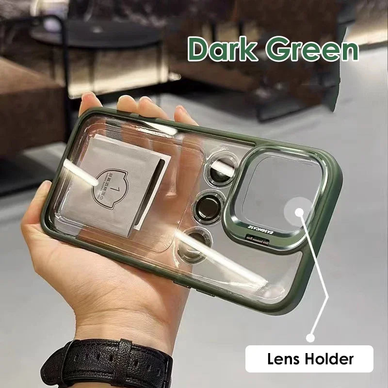 Camera Stand Cases with Lens Protection For iPhone 15 Pro Max (with Free Camera Lens)
