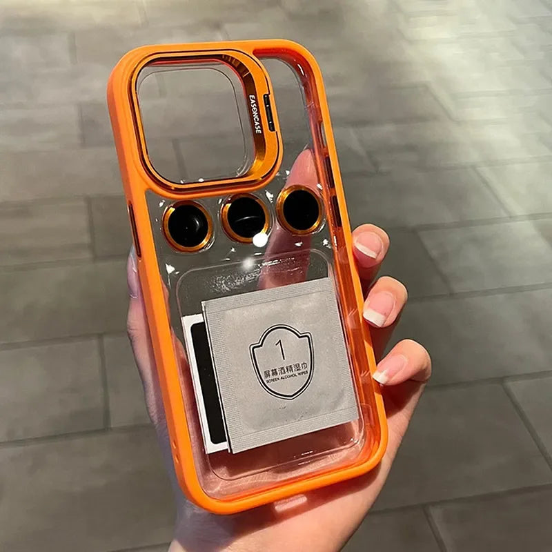 Camera Stand Cases with Lens Protection For iPhone 15 Pro Max (with Free Camera Lens)