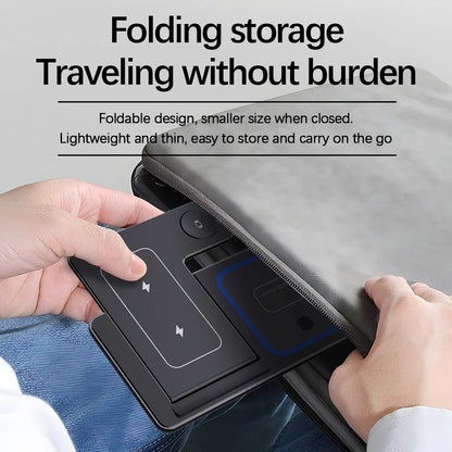 15W 3 In 1 LED Fast Wireless Charger Stand Foldable Charging Station For Smart Phone 15 14 13 12 11 IWatch 9 8 7 6 5 Airpods Pro